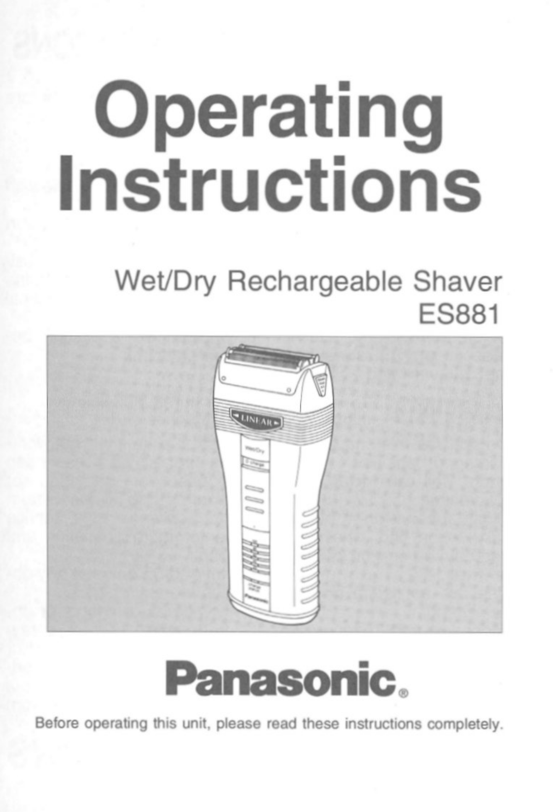 Panasonic ES881 User Manual