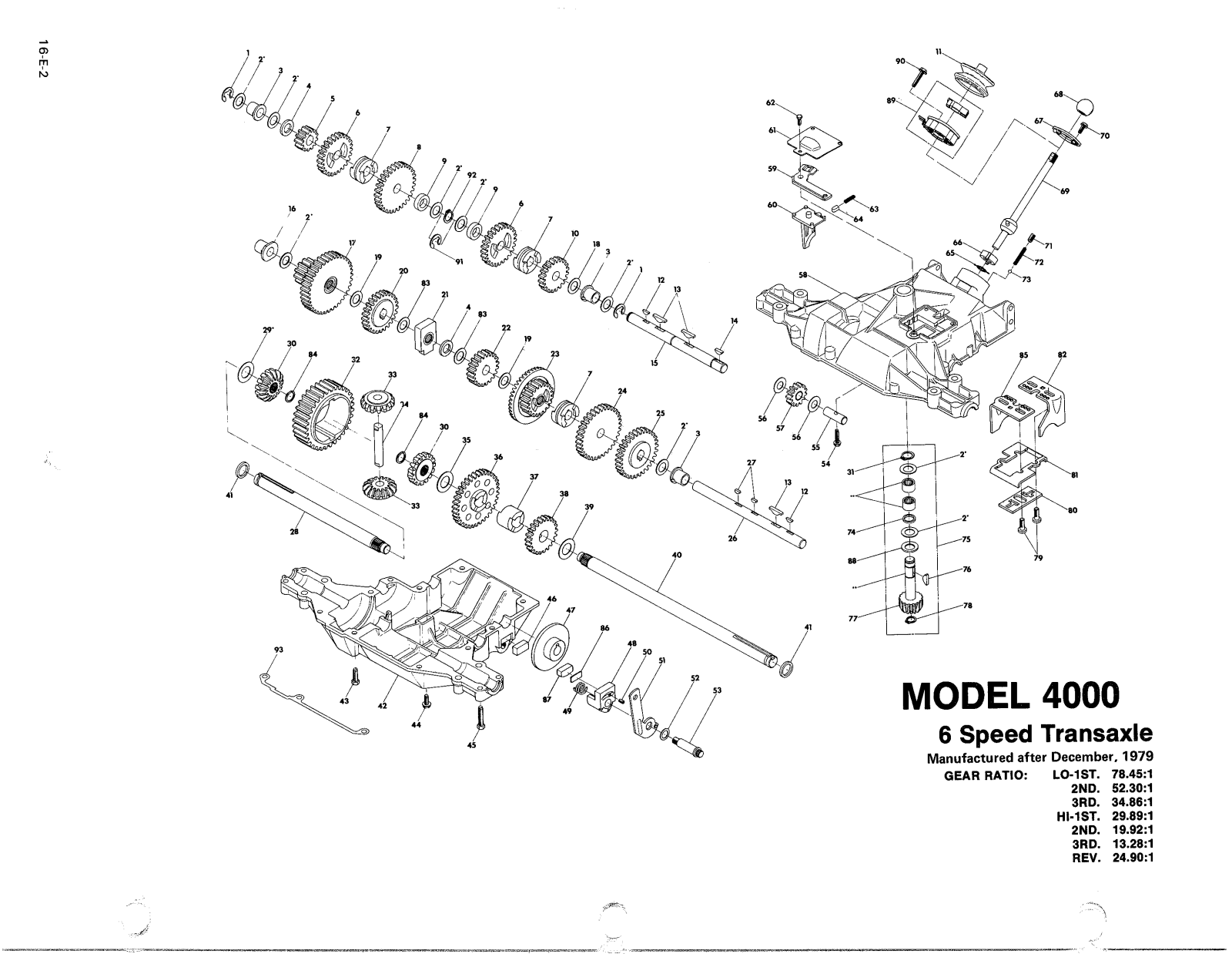 Dana 4000 Parts List