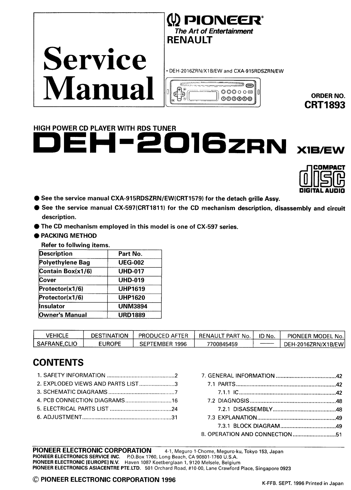 Pioneer DEH-2016 Schematic - ManualMachine.com