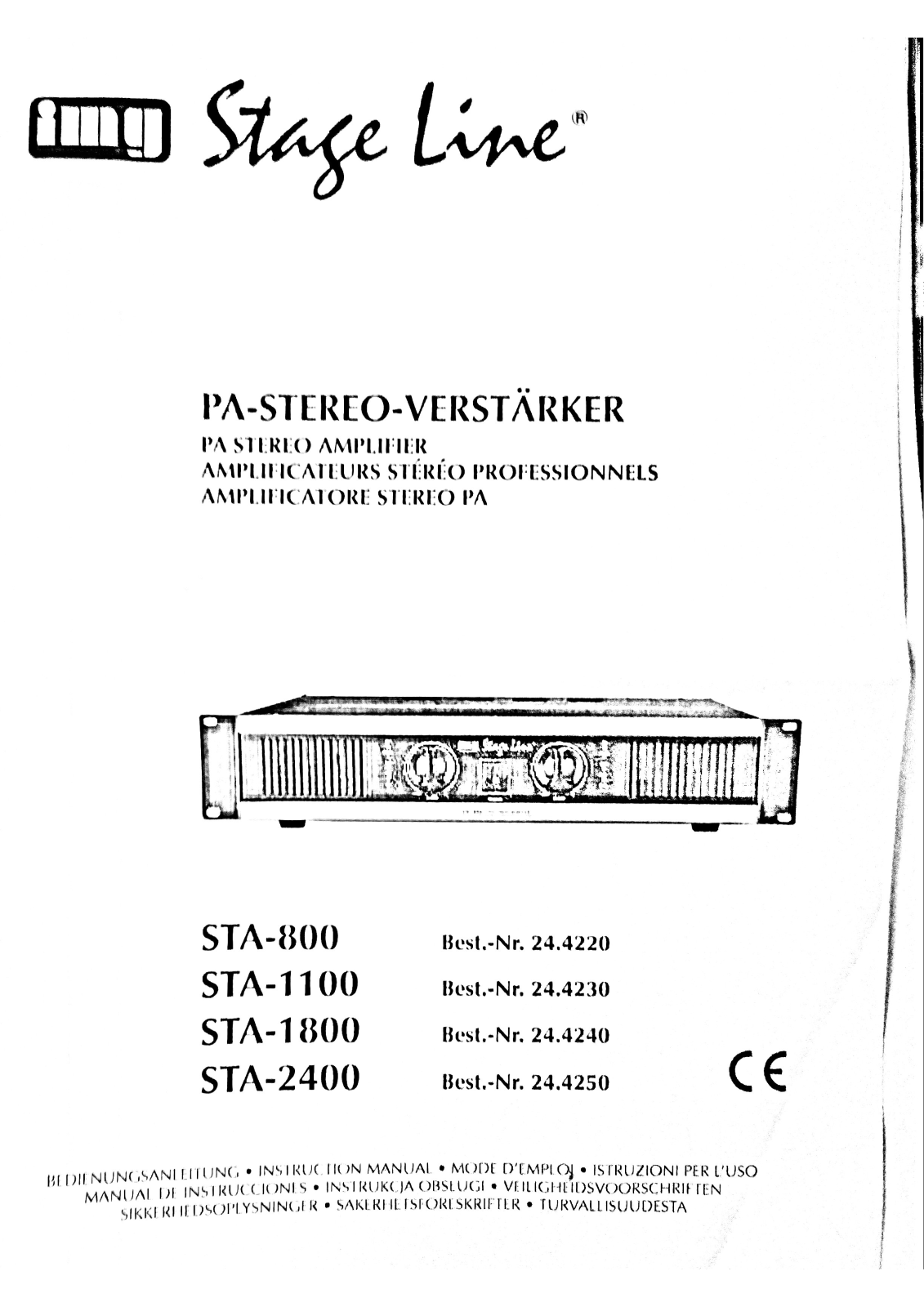 Stage Line STA-2400, STA-1800, STA-1100, STA-800 User Manual