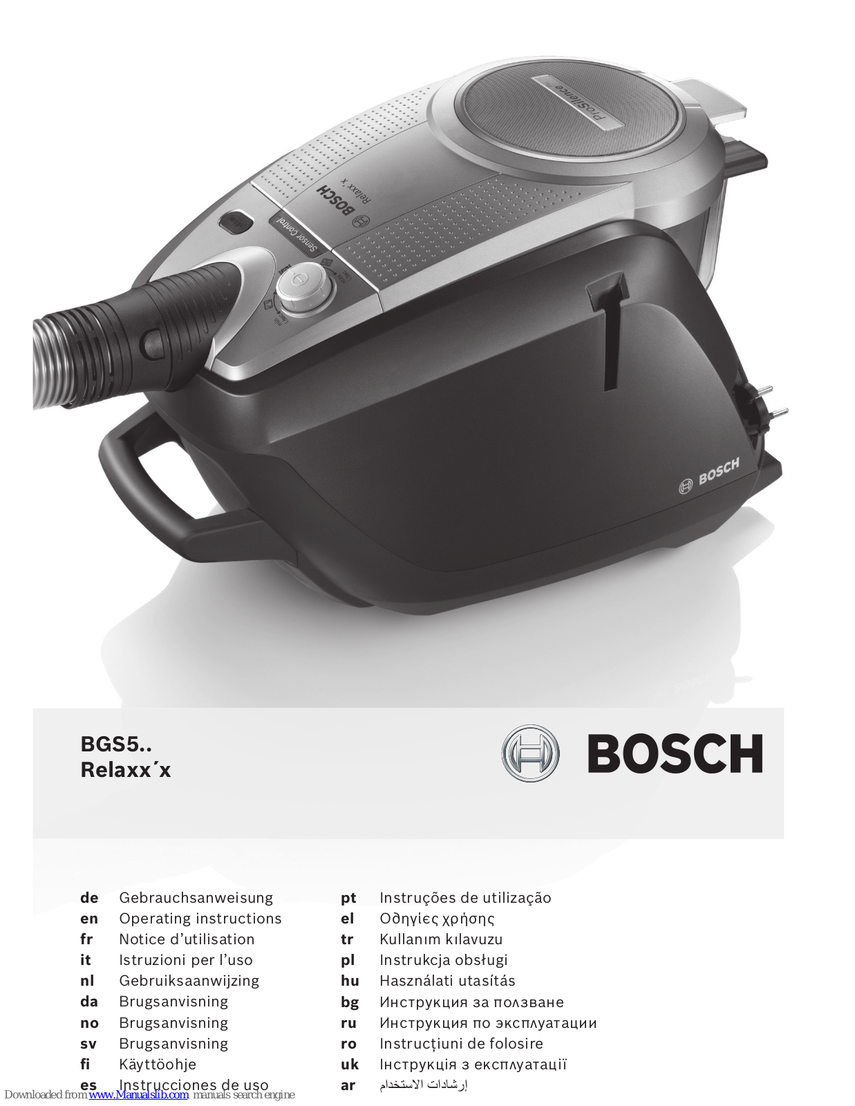 Bosch BGS5 Relaxx'x Operating Instructions Manual