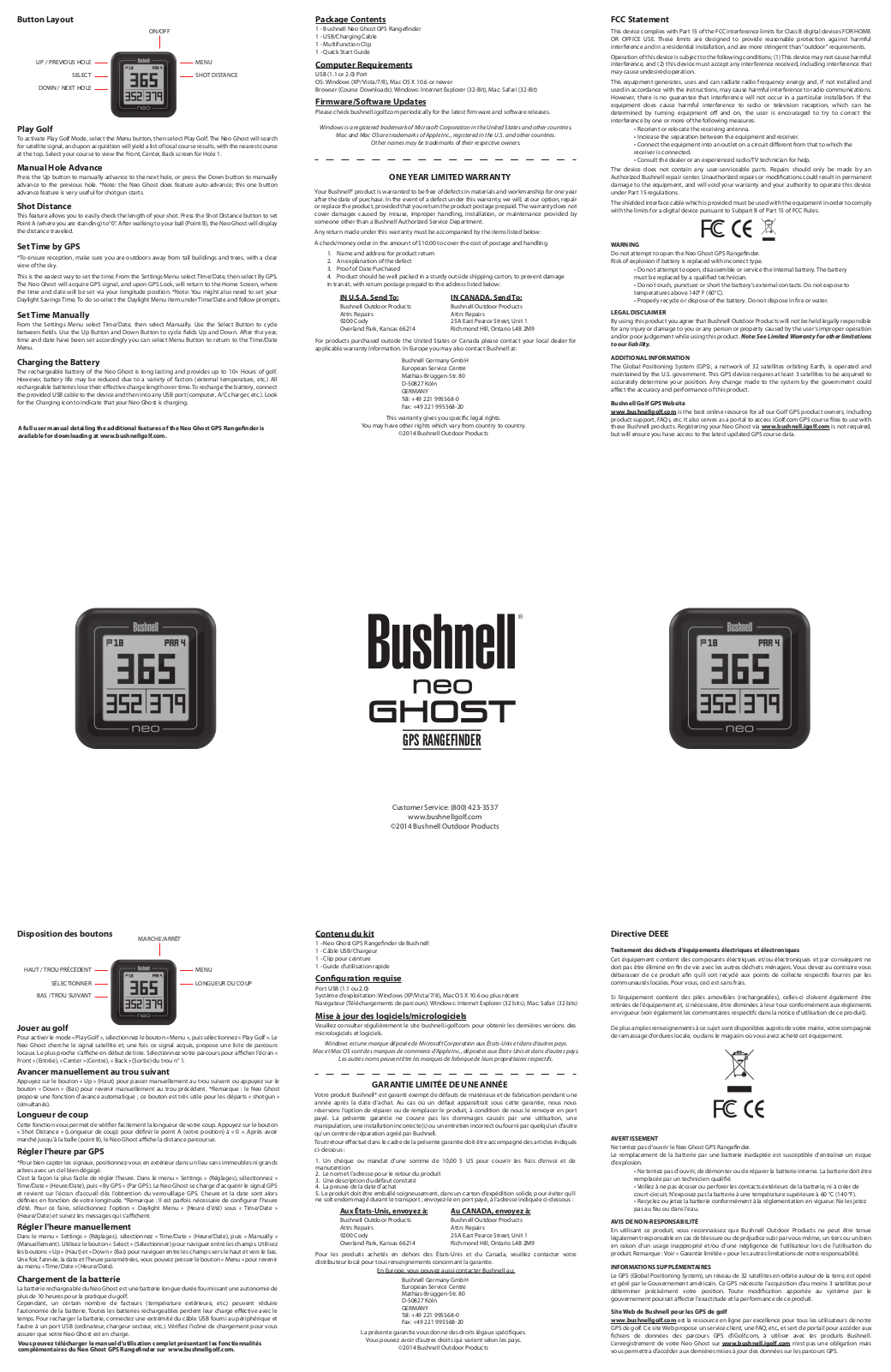 Bushnell Neo Ghost Quick Start Guide