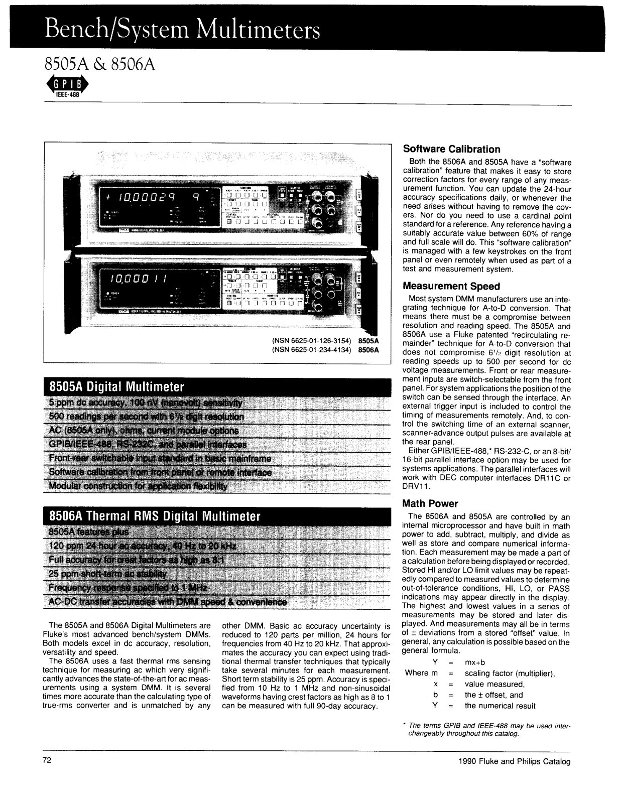 Fluke 8506A, 8505A User Manual