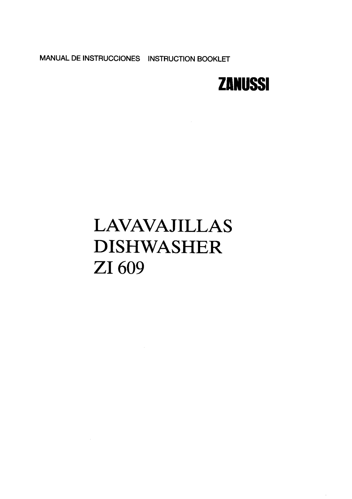 Zanussi ZI609 User Manual