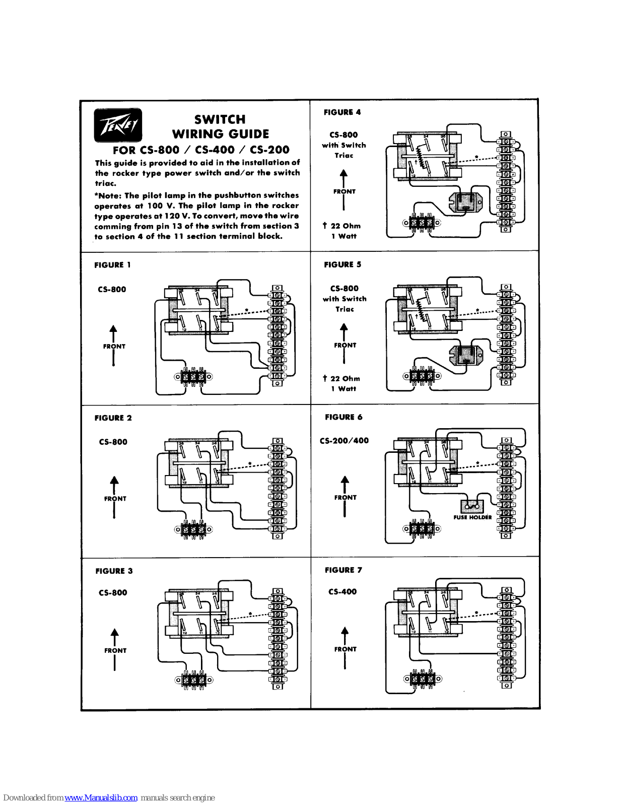 Peavey CS 200, CS 400, CS 800 Wiring Manual