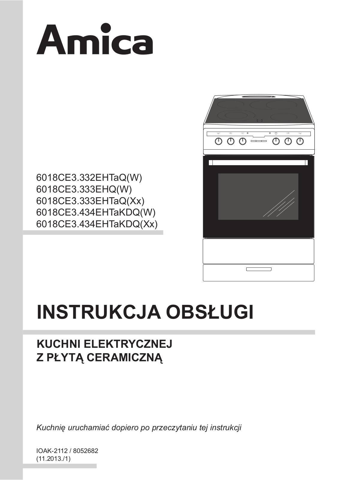 Amica 618CE3.434HTaKDQW, 618CE3.332HTaQW User Manual