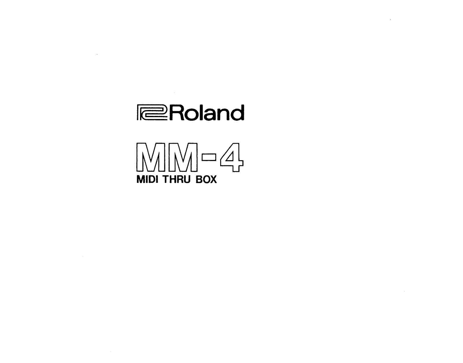 Roland MM 4 Service Manual