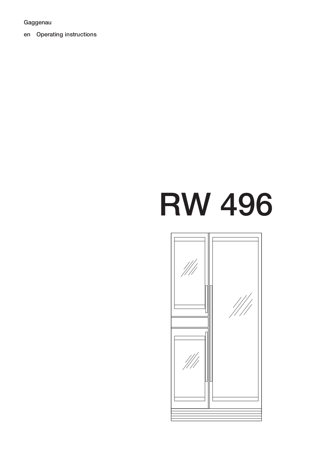 Gaggenau RW496260, RW496280 User Manual