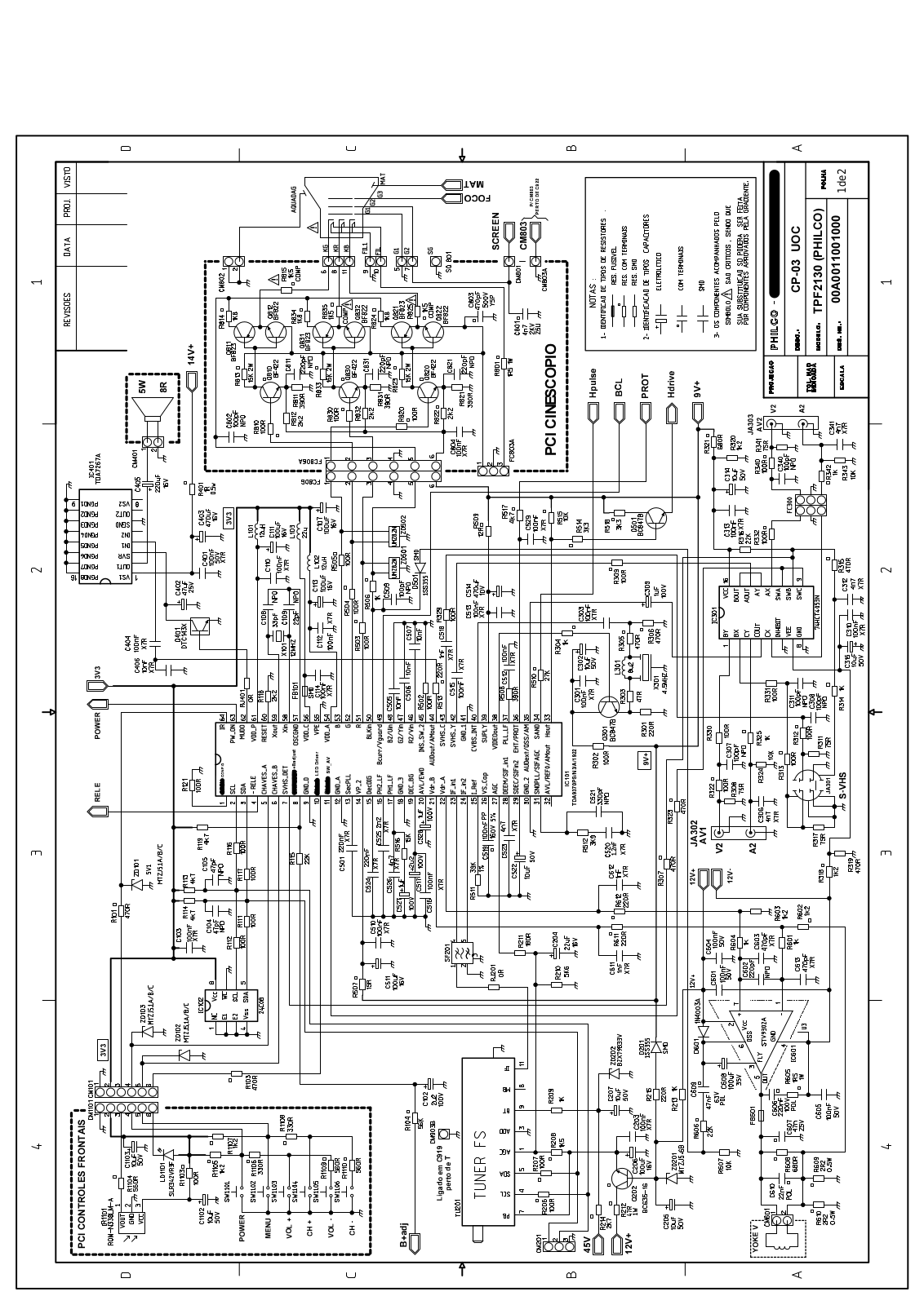 Philco TPF2130 Schematic