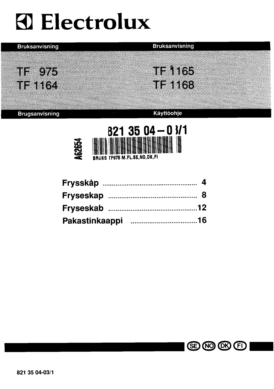 AEG-Electrolux TF1164SLG User Manual