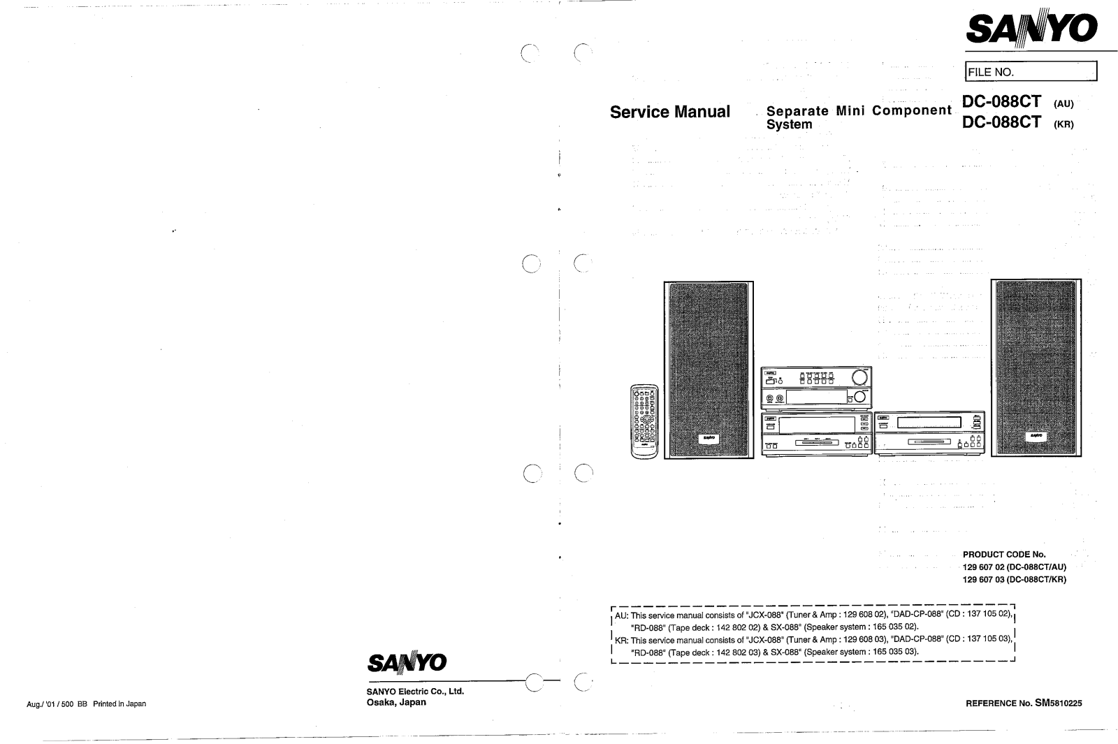 Sanyo DC-088-CT Service manual