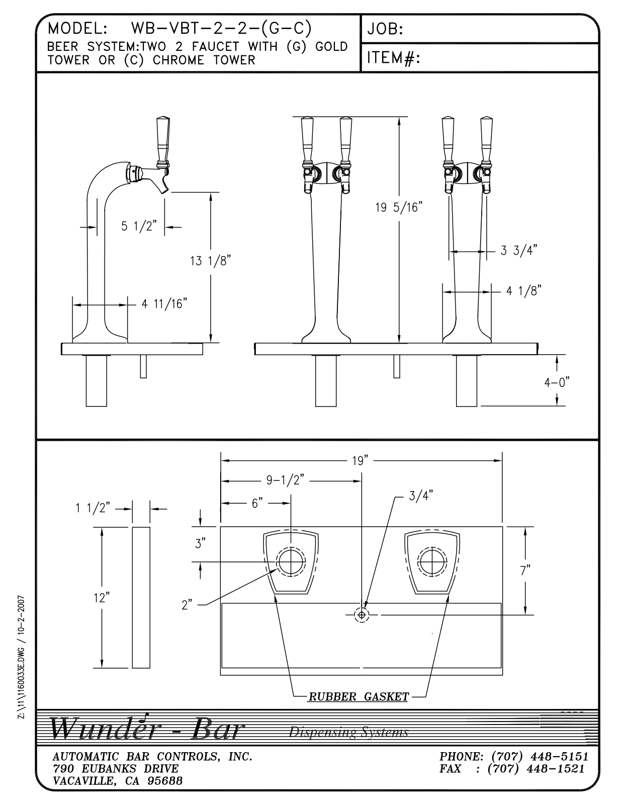 Wunder Bar WB-VBT-2-2-C User Manual