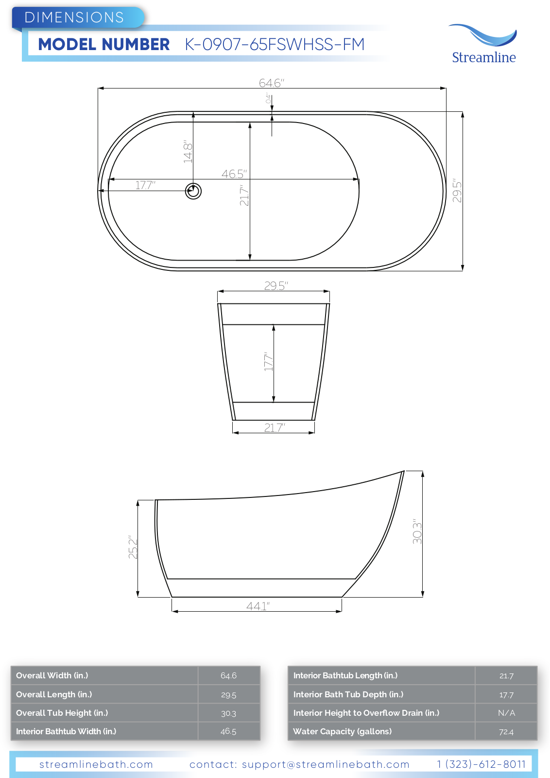 Streamline KH0907140 Specifications