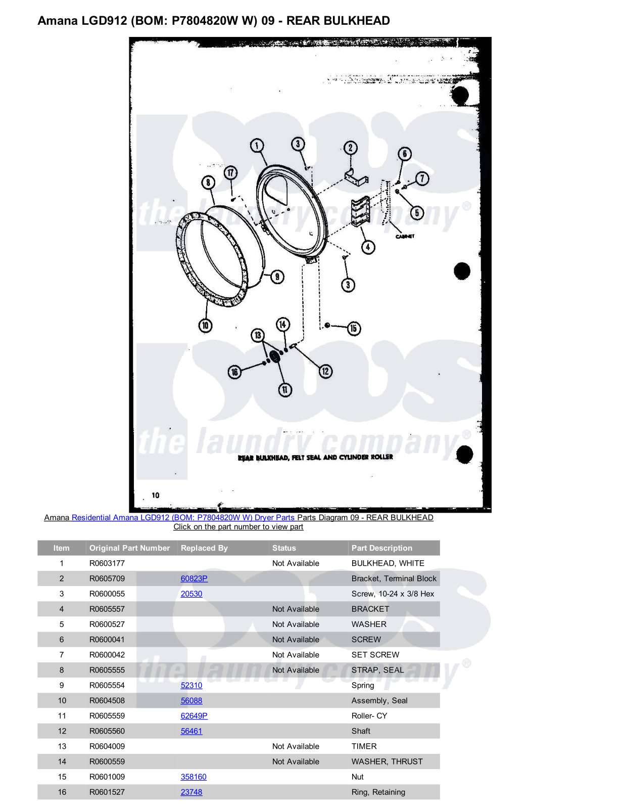 Amana LGD912 Parts Diagram