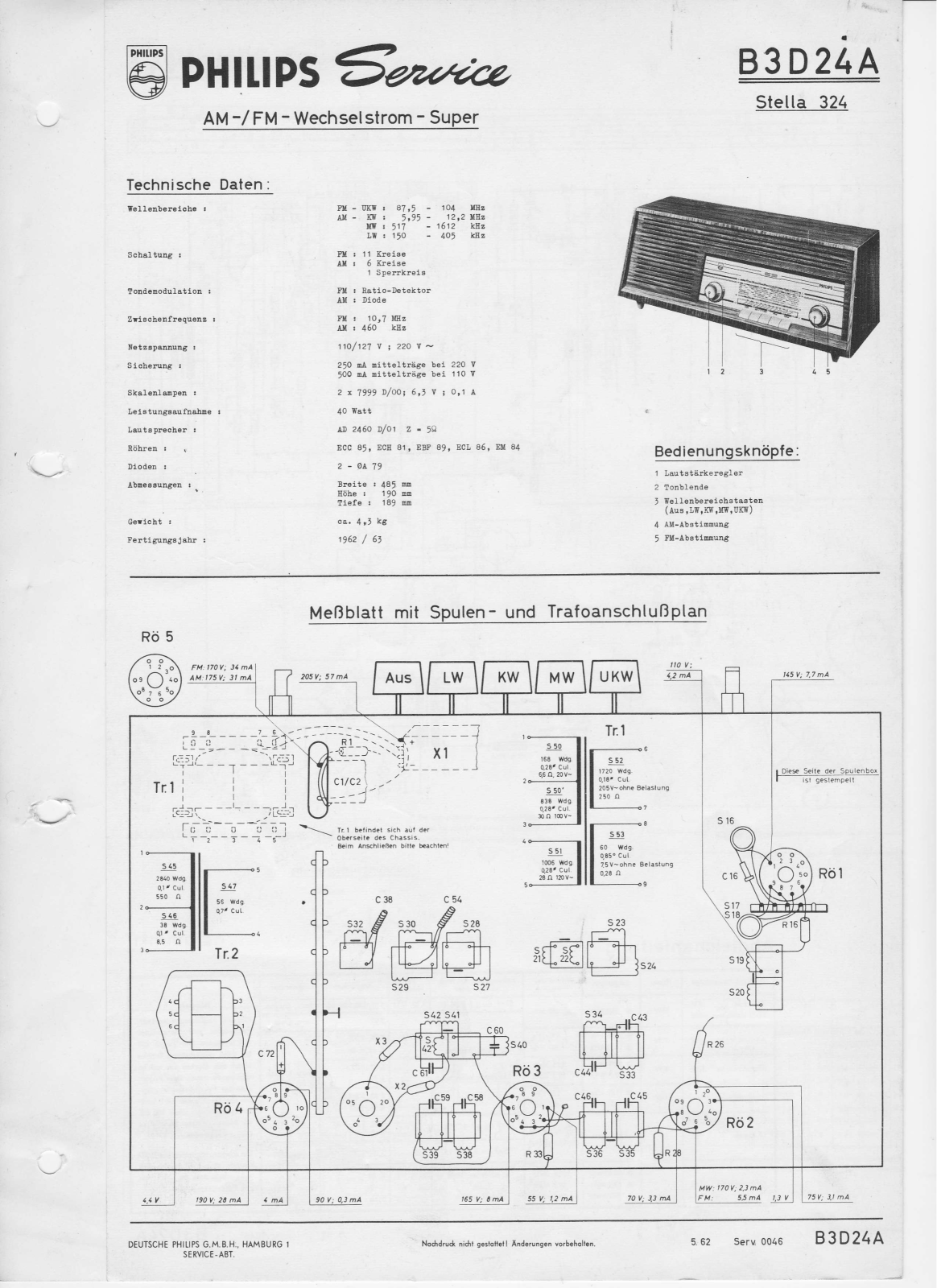 Philips Stella-324, B-3-D-24-A Service Manual