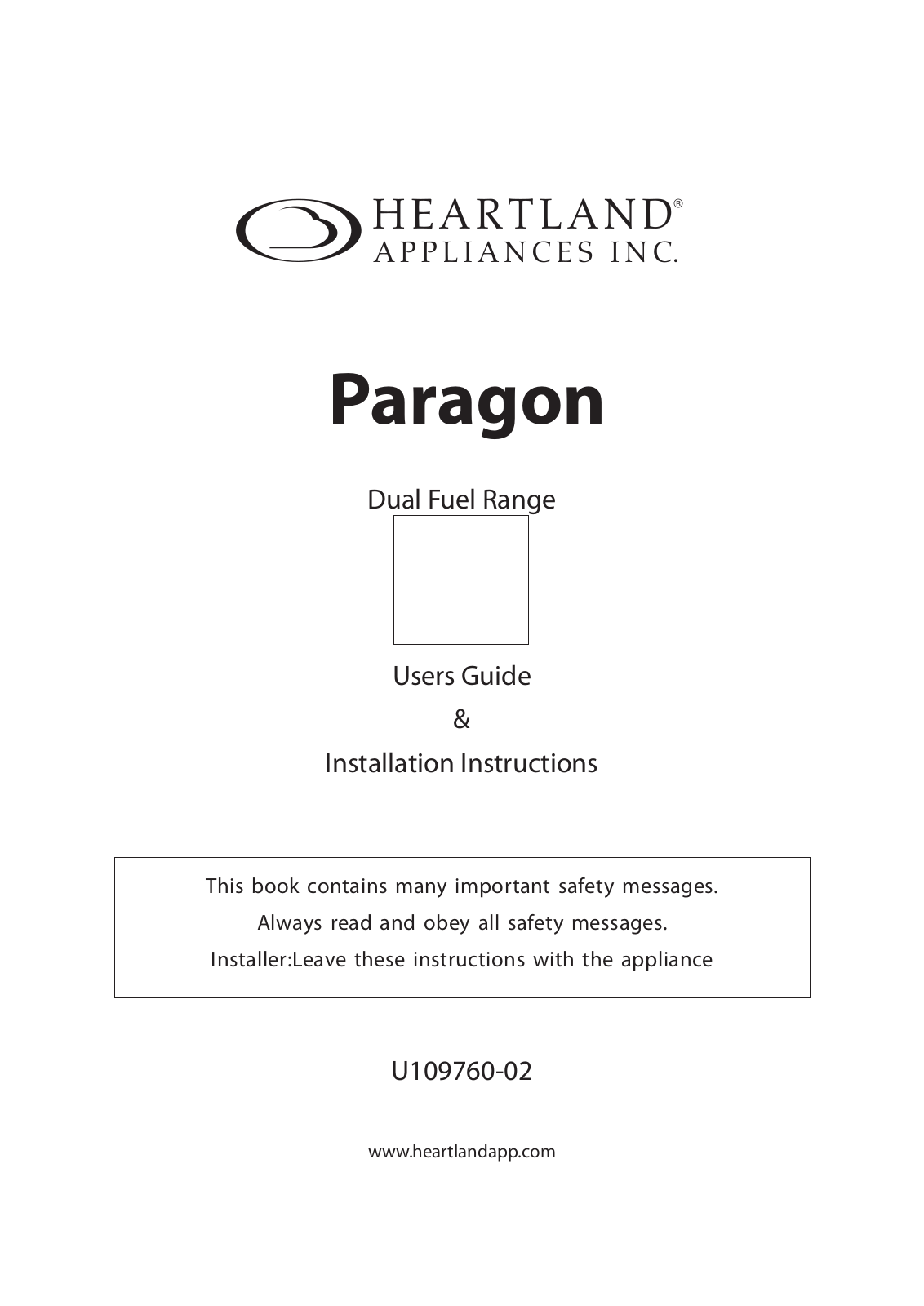 Heartland U109760-02 User Manual