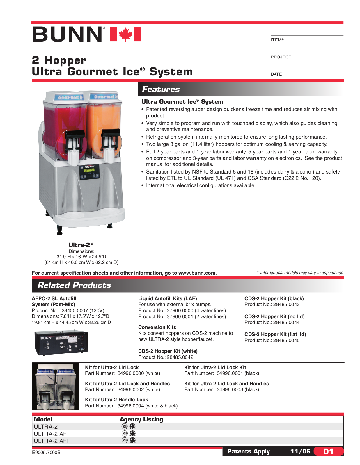 Bunn Coffee Maker ULTRA-2 AF User Manual