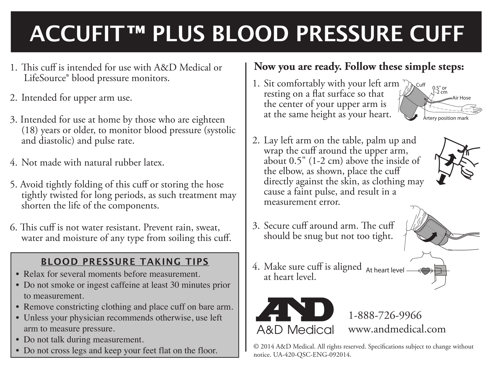 A&D Medical ACCUFIT PLUS Quick Start Guide - ManualMachine.com