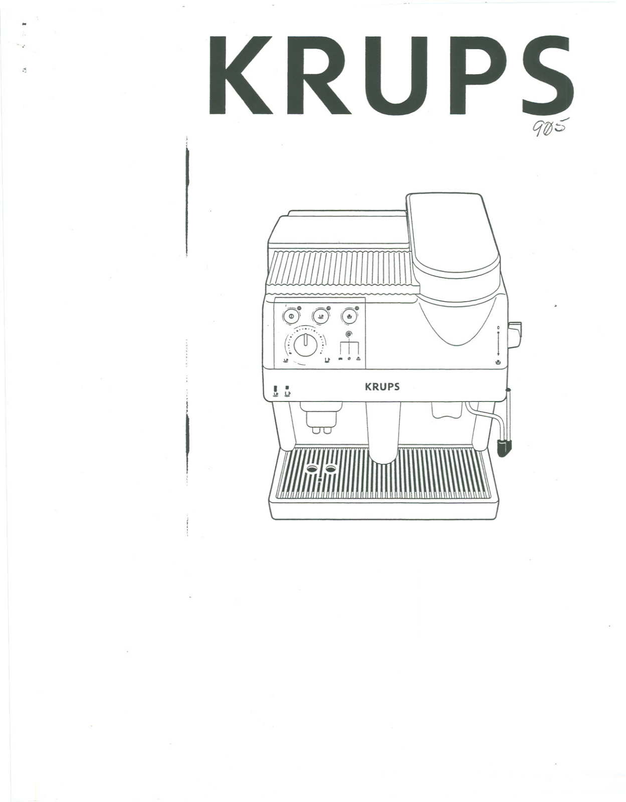 Krups PALATINO, 905 Manual