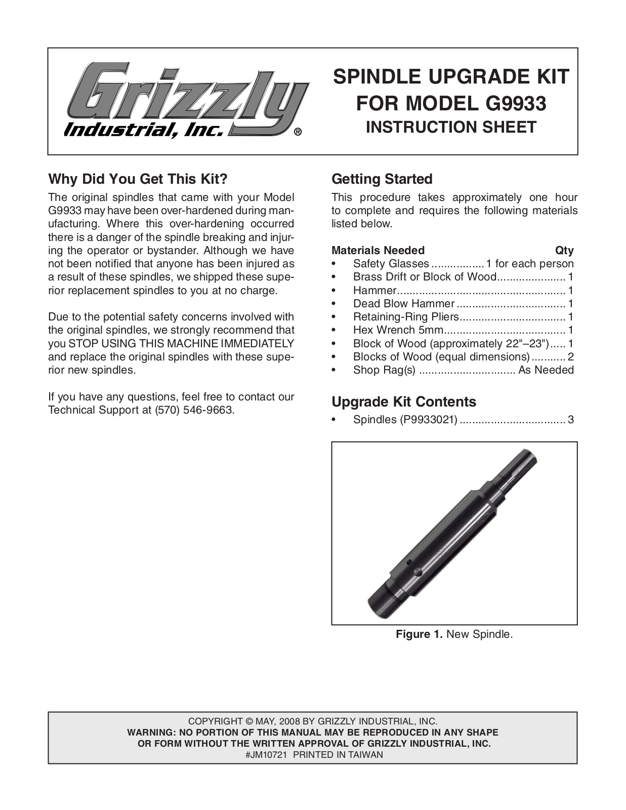 Grizzly P9933021 User Manual