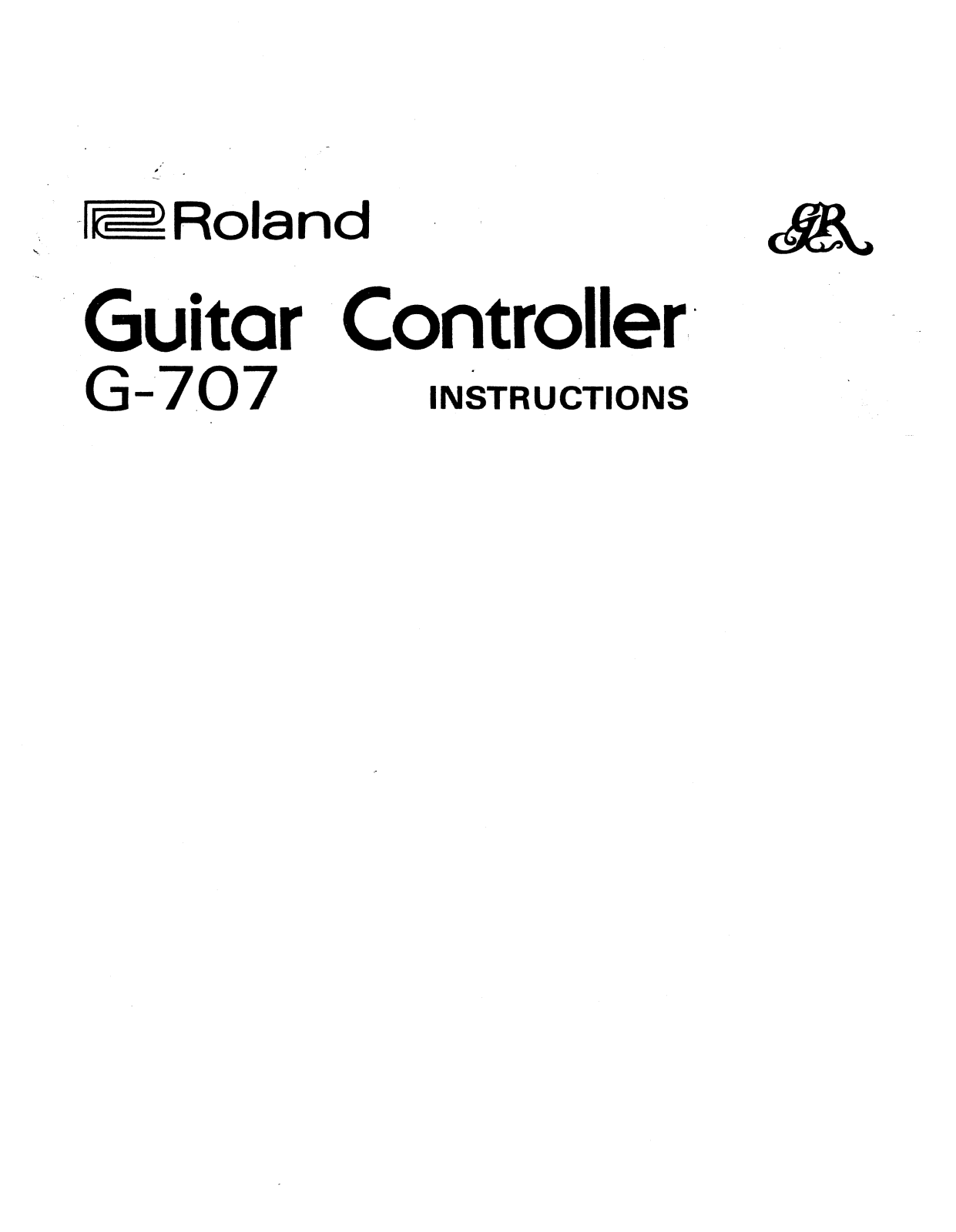 Roland Corporation G-707 Owner's Manual