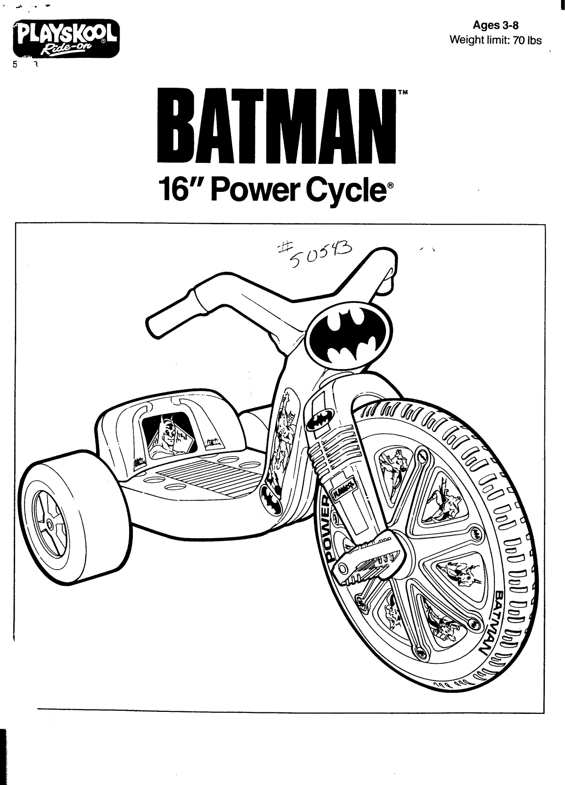 HASBRO Batman 16 inch Power Cycle User Manual