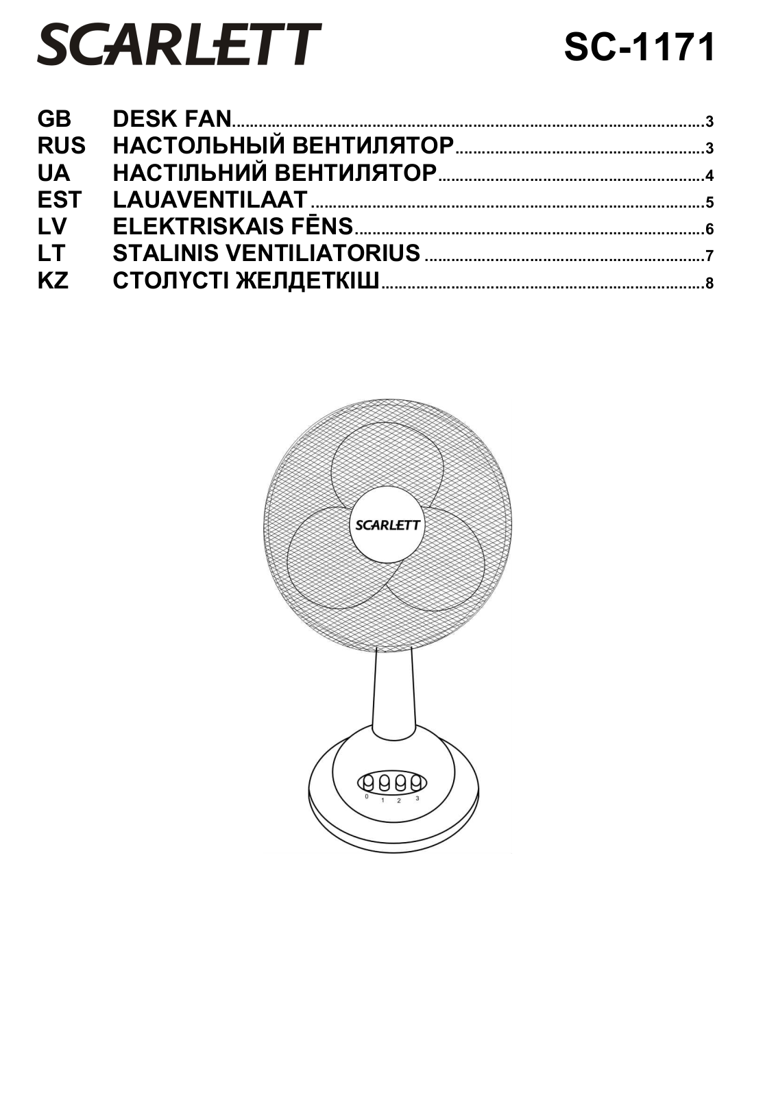 Scarlett SC-1171 User Manual