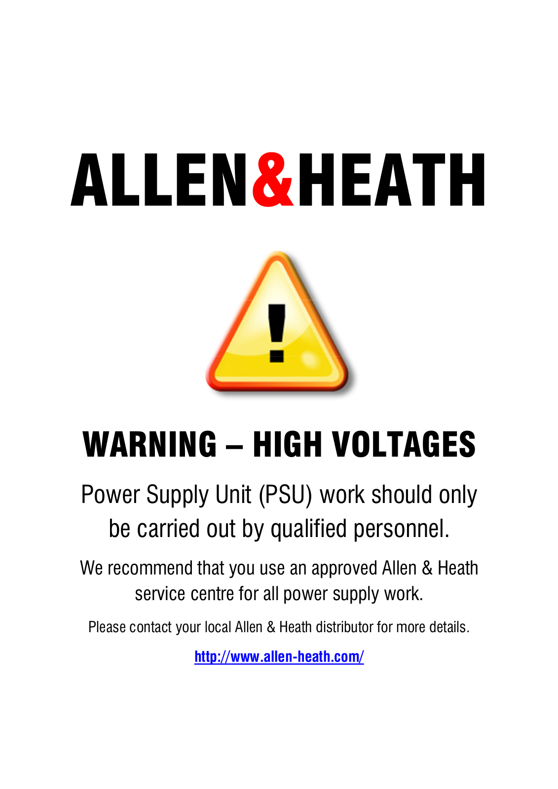 Allen & Heath S6-2 Service Manual