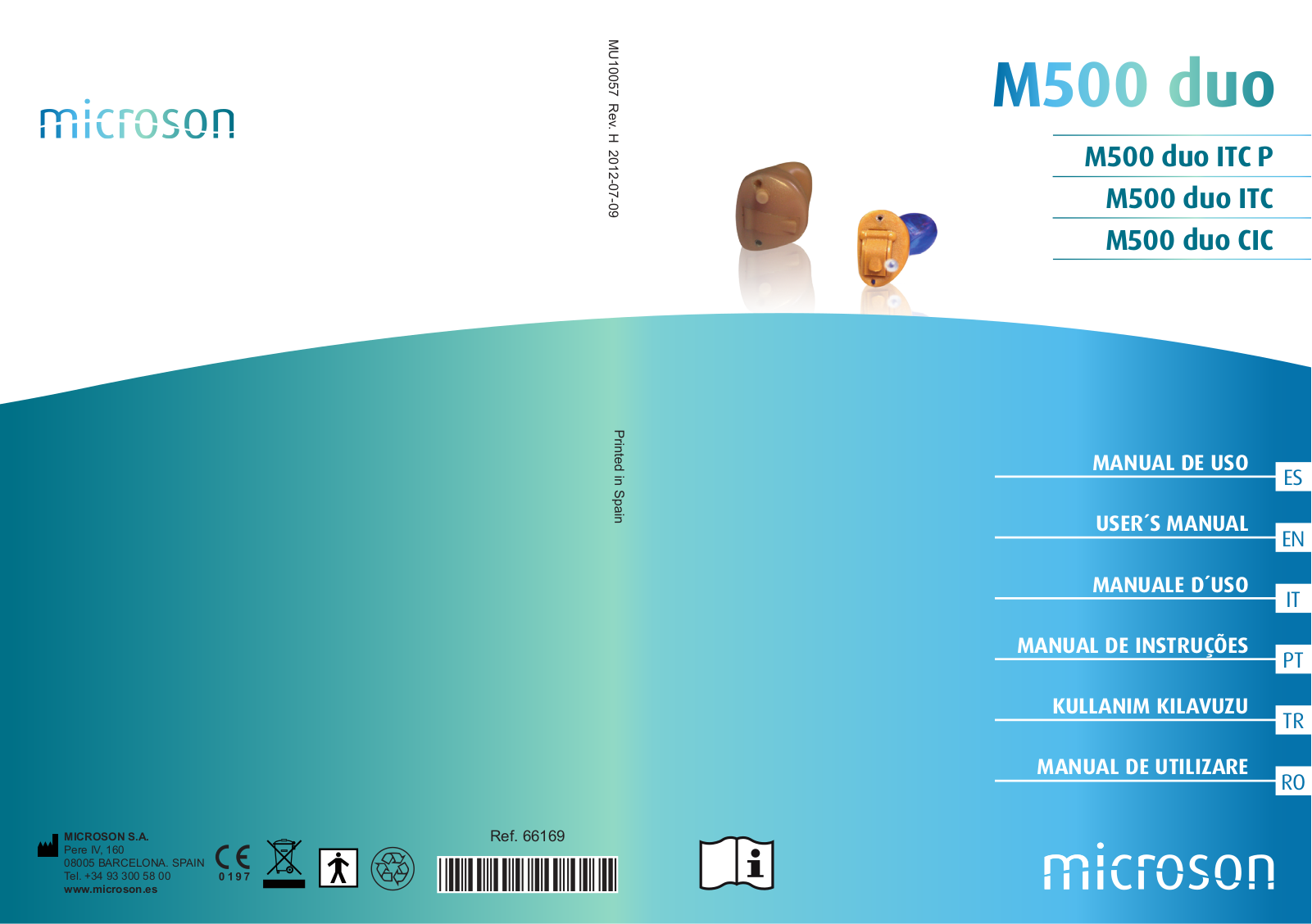 Microson M500 duo, M500 duo ITC P, M500 duo ITC, M500 duo CIC User Manual