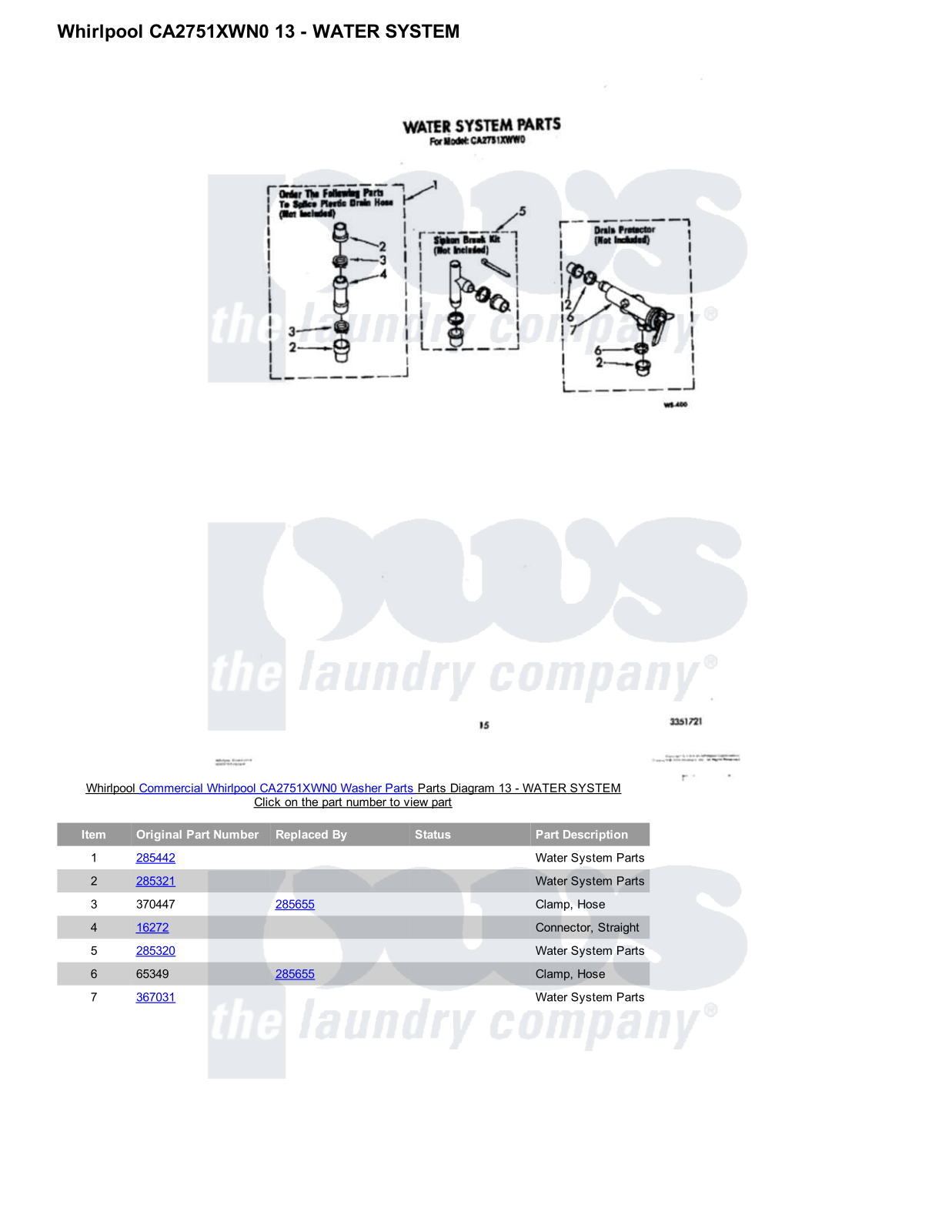 Whirlpool CA2751XWN0 Parts Diagram