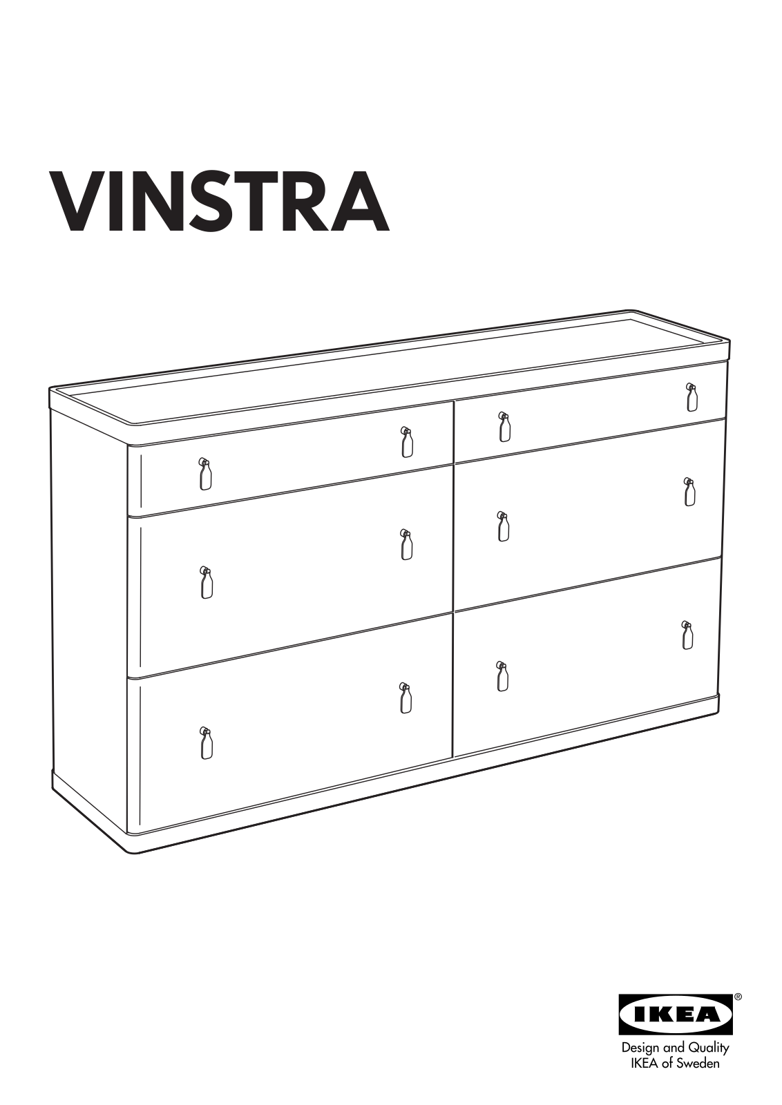 IKEA VINSTRA CHEST W/6 DRAWERS 63X32 User Manual