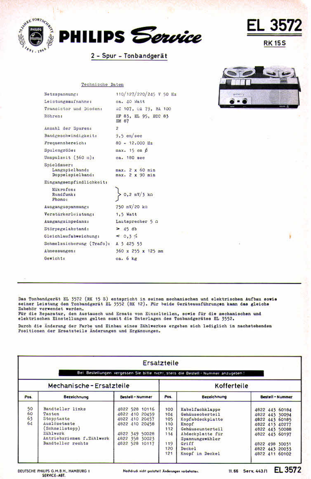 Philips EL-3572 Service Manual