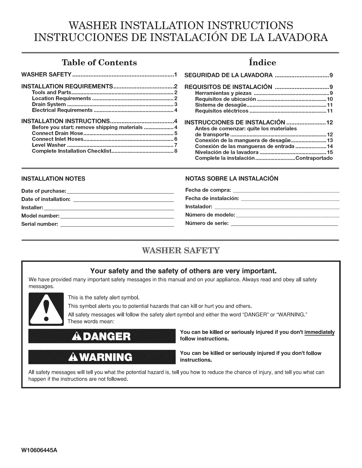 Whirlpool 1CWTW4840YW2, 1CWTW4800YQ2, 1CWTW4740YQ2 Installation Guide