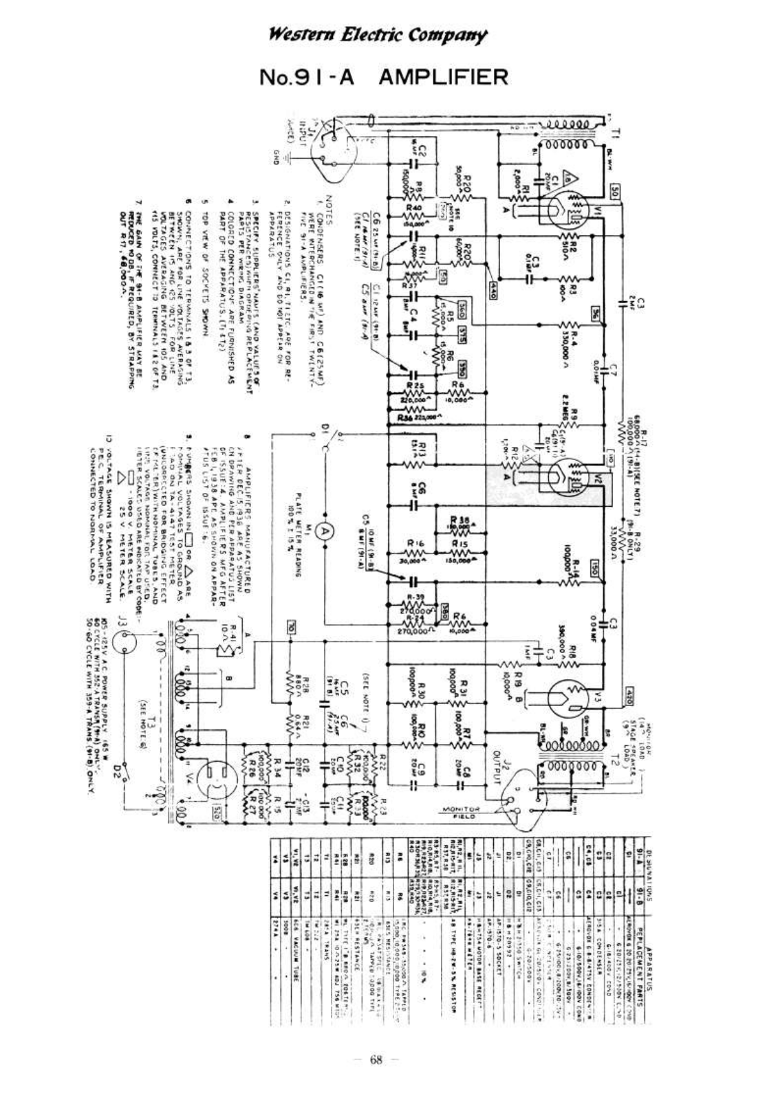 Western Electric 91a schematic