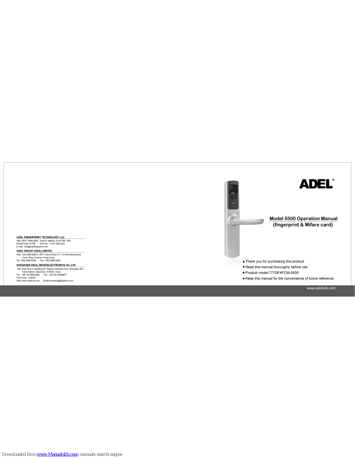 Adel 5500 Operation Manual