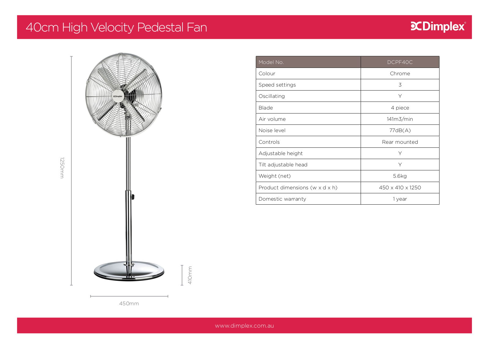 Dimplex DCPF40C, DCPF40MB User Manual