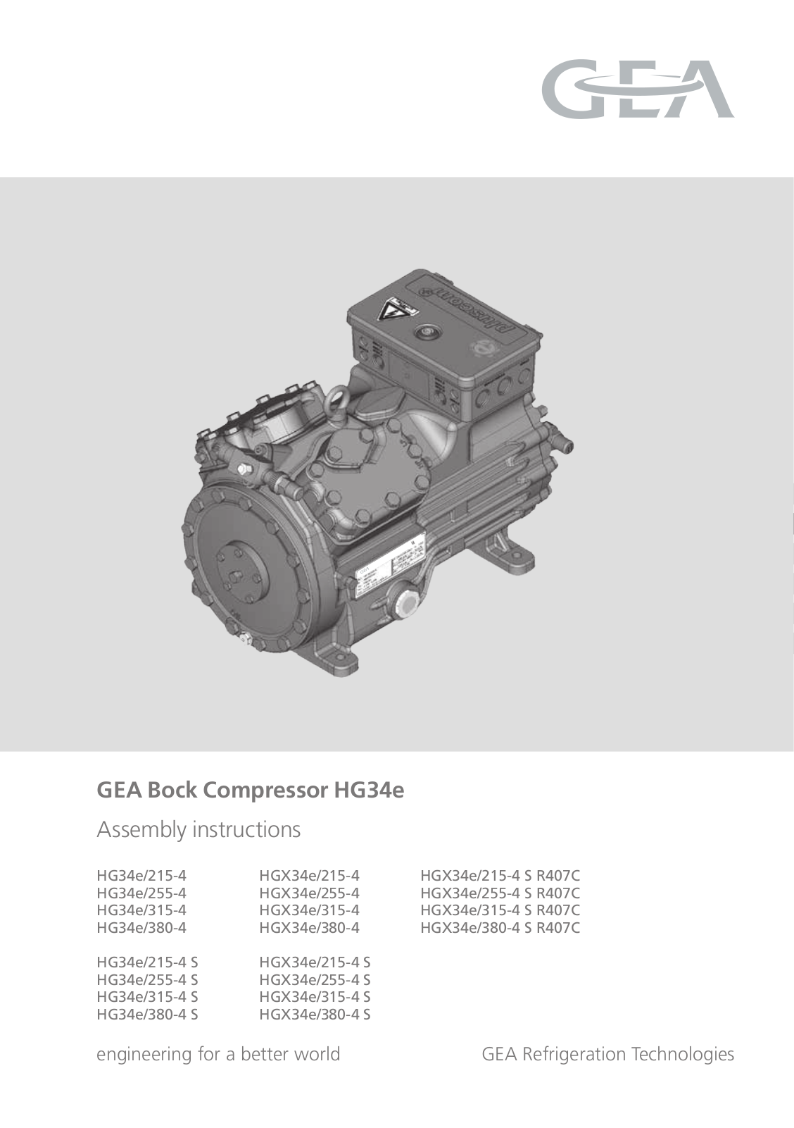 GEA Bock HG34e User Manual