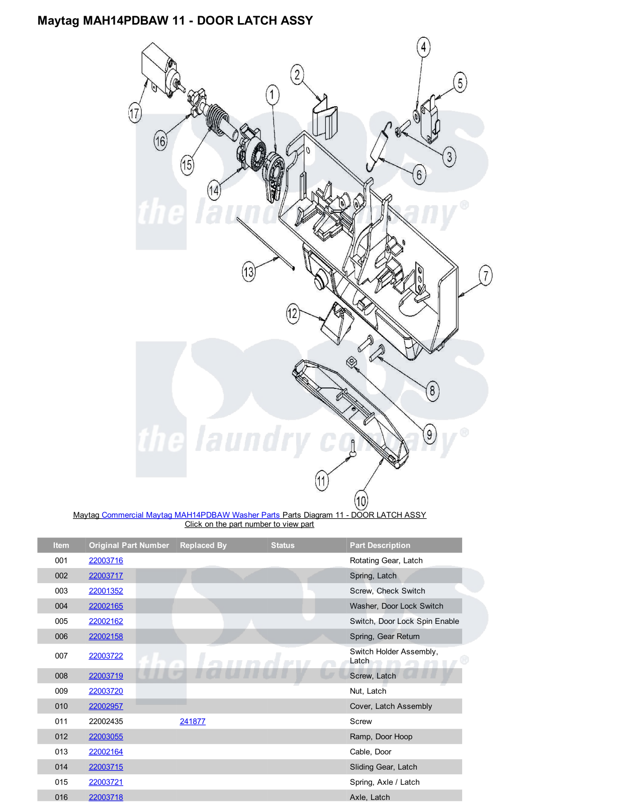 Maytag MAH14PDBAW Parts Diagram