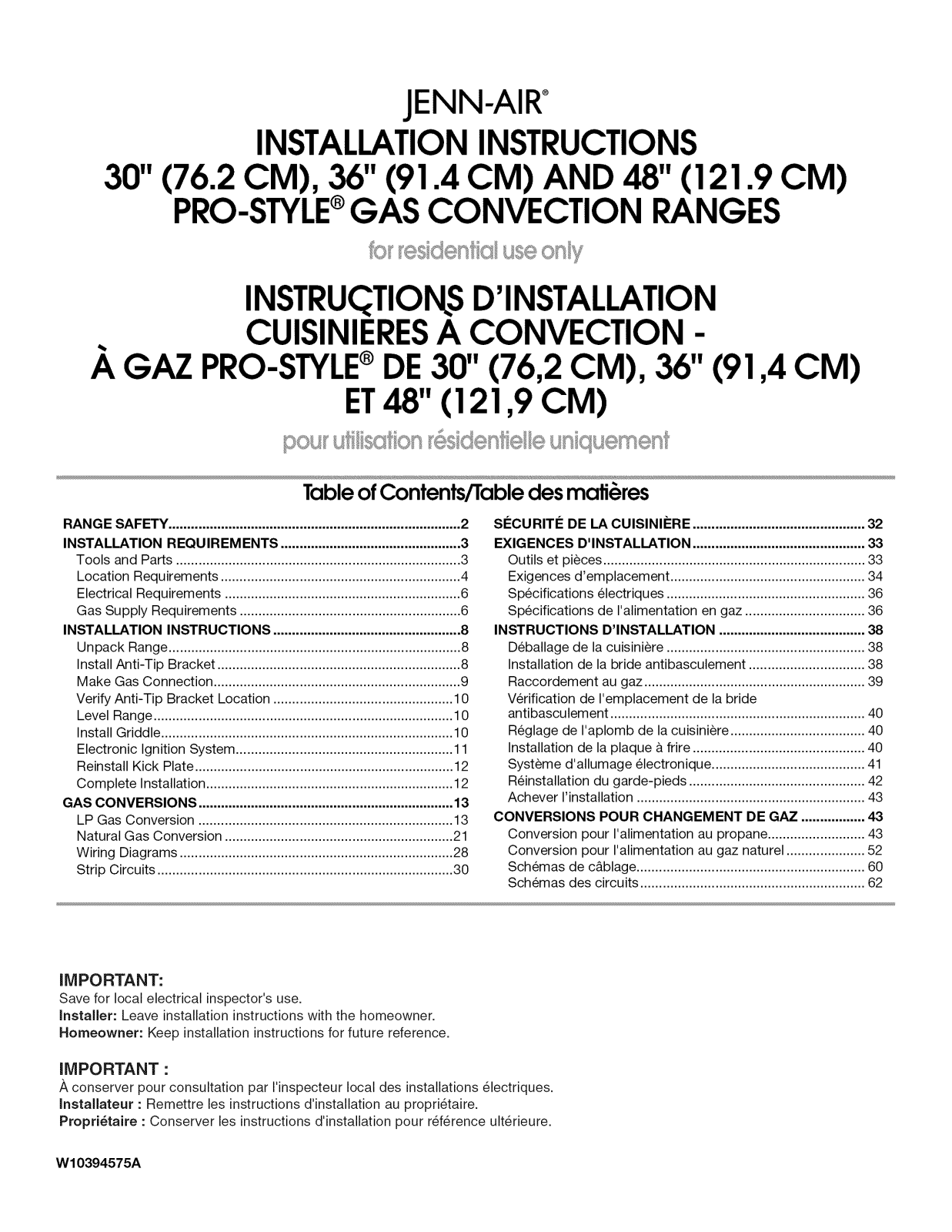 Jenn-Air JGRP430WP01, JGRP436WP01, JGRP536WP01, JGRP548WP01 Installation Guide - ManualMachine.com