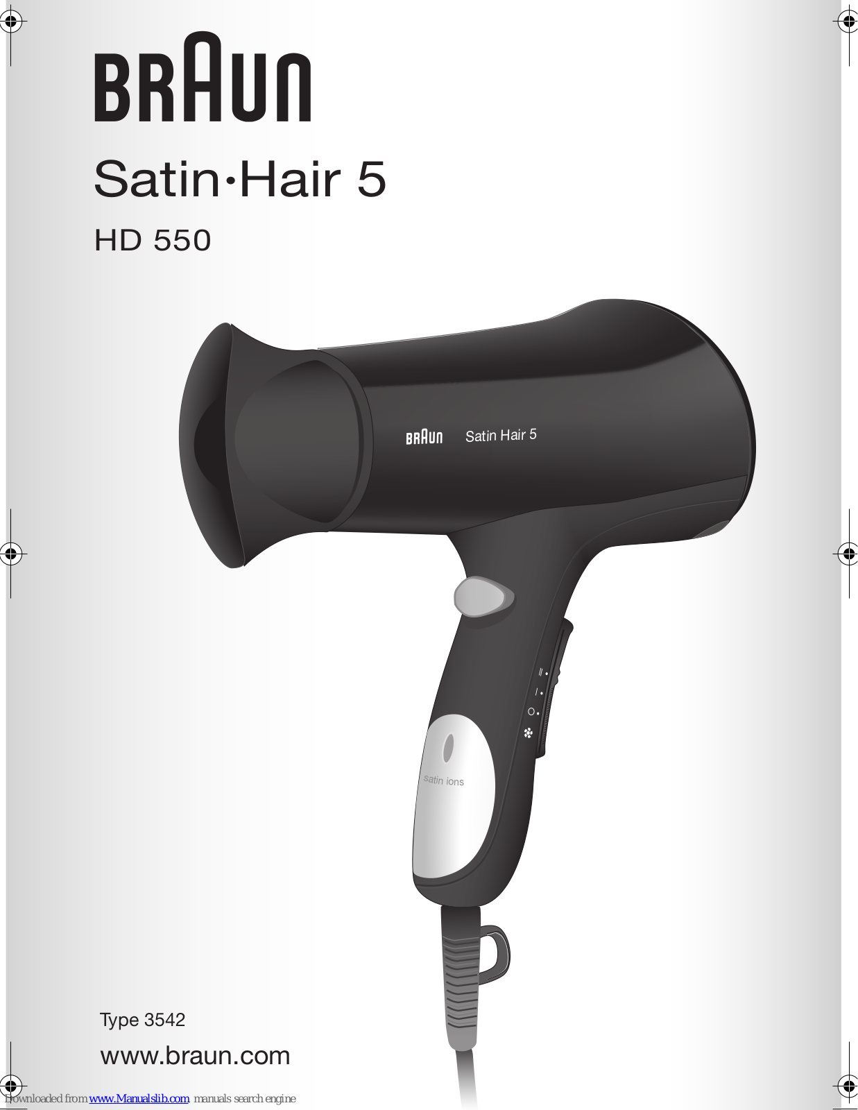 Braun Satin Hair 5 HD 550 Use Instructions