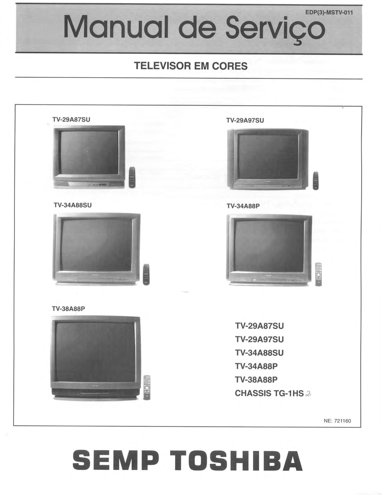 Toshiba TV-29A87SU, TV-29A97SU, TV-34A88SU, TV-34A88P, TV-38A88P Schematic