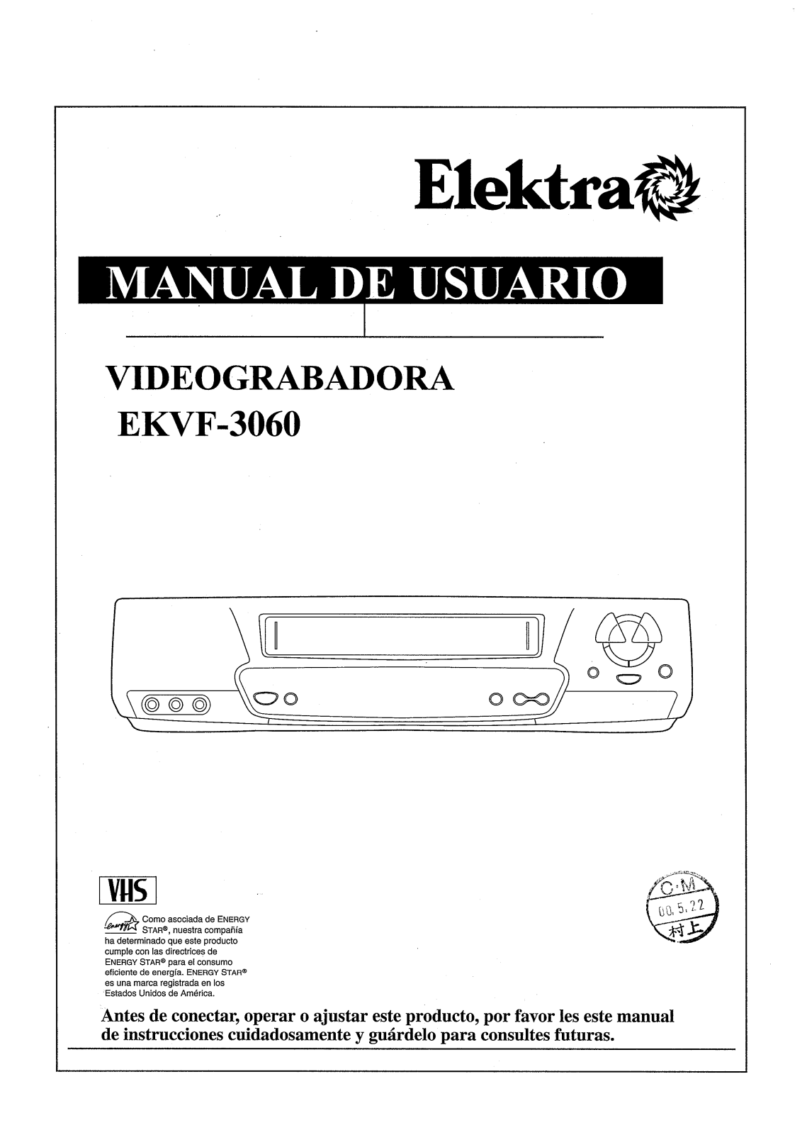 Funai EKVF3060 User Manual