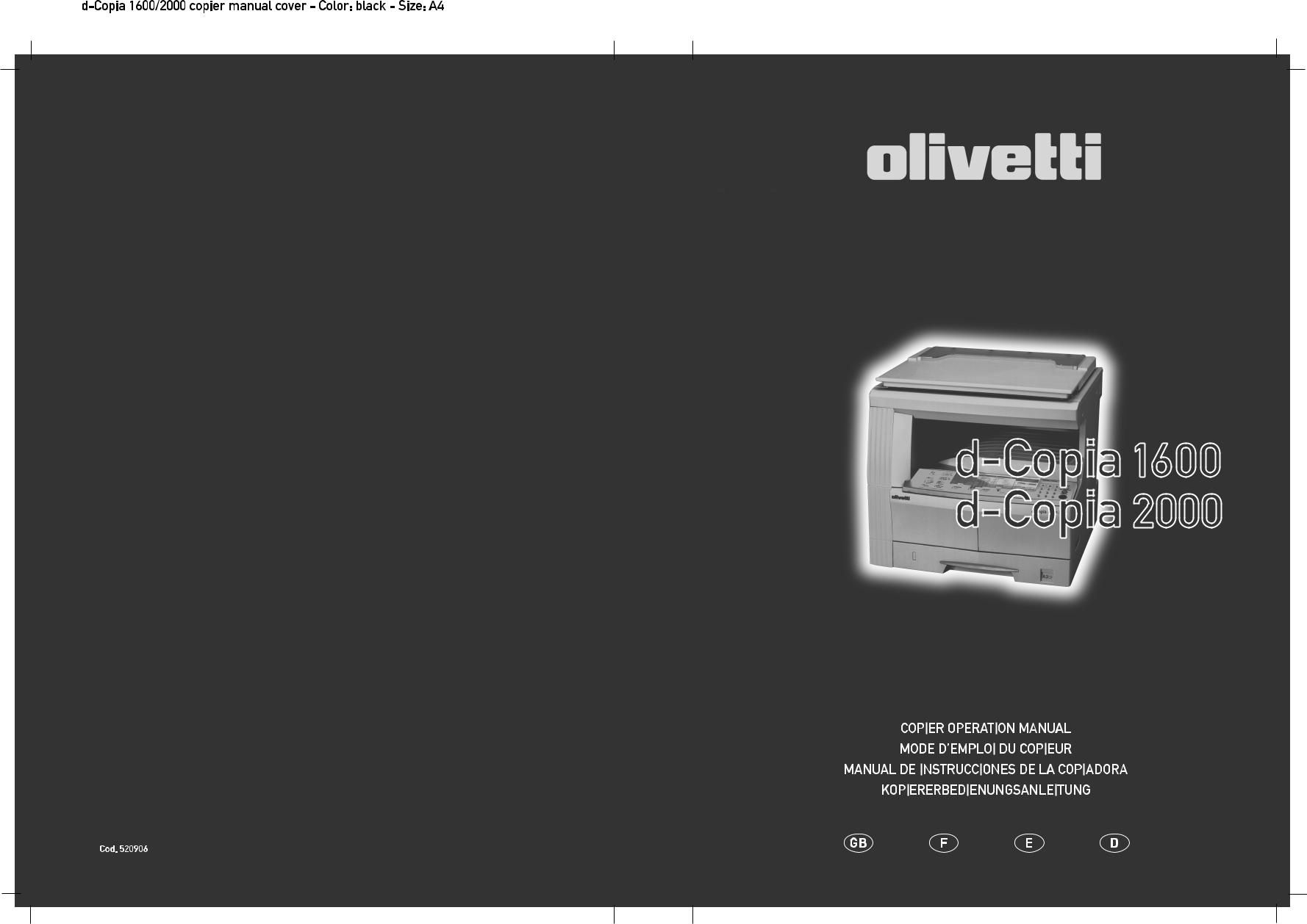OLIVETTI d-Copia 2000 User Manual