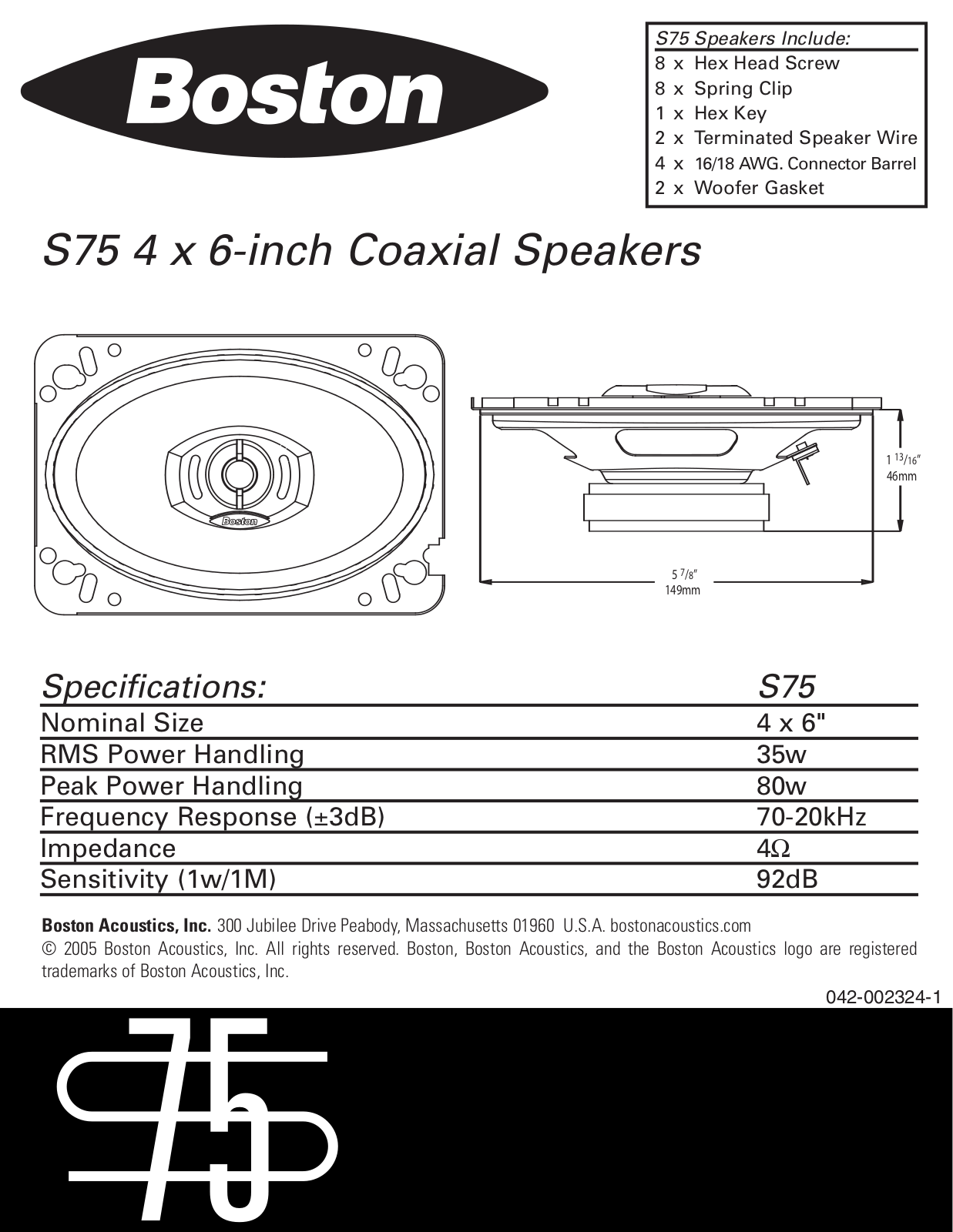 Boston Dynamics S75 User Manual - ManualMachine.com