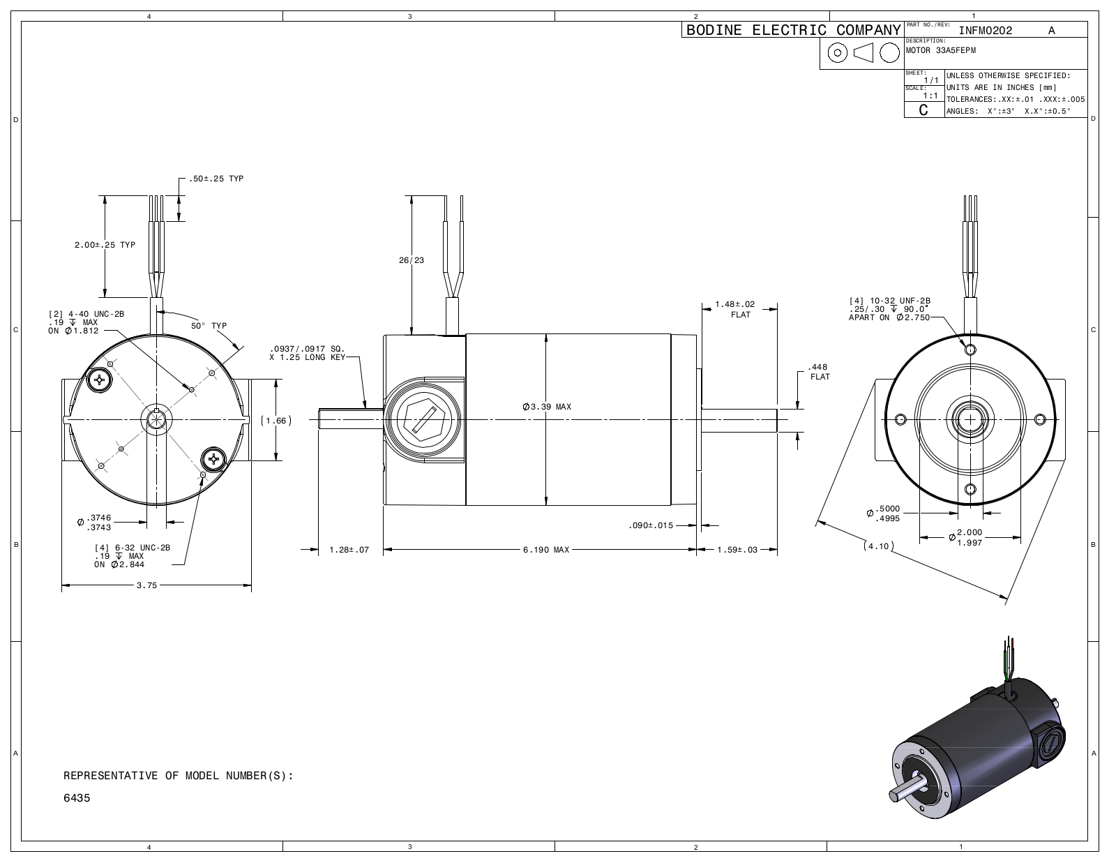 Bodine 6435 Reference Drawing