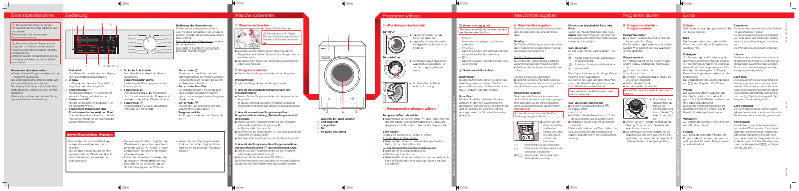 Miele WWI 760 WPS Short operating instructions