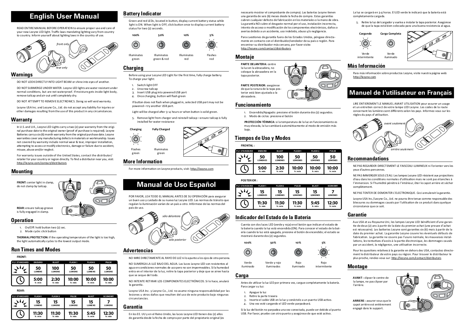 Lezyne Hecto Drive User Manual