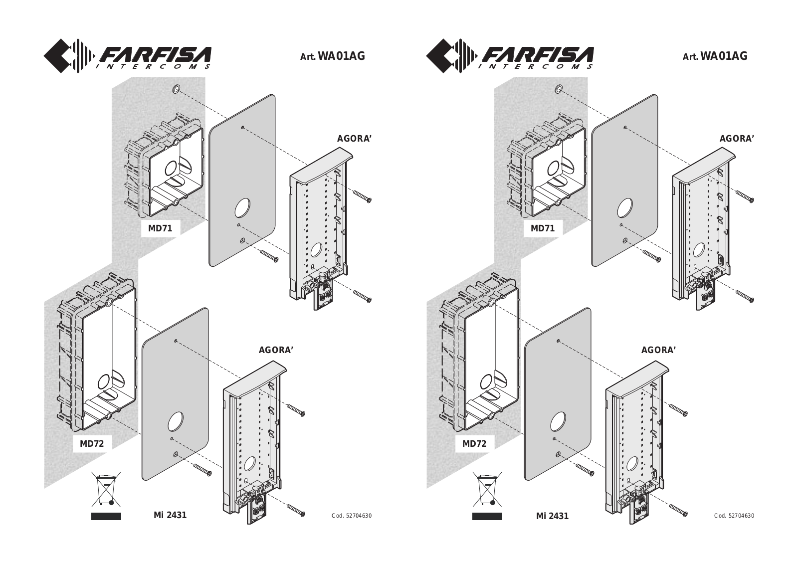 Farfisa WA01AG User Manual