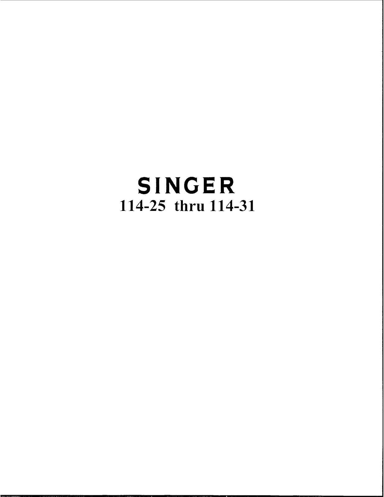 Singer 114-28, 114-25, 114-29, 114-30, 114-26 Instruction Manual