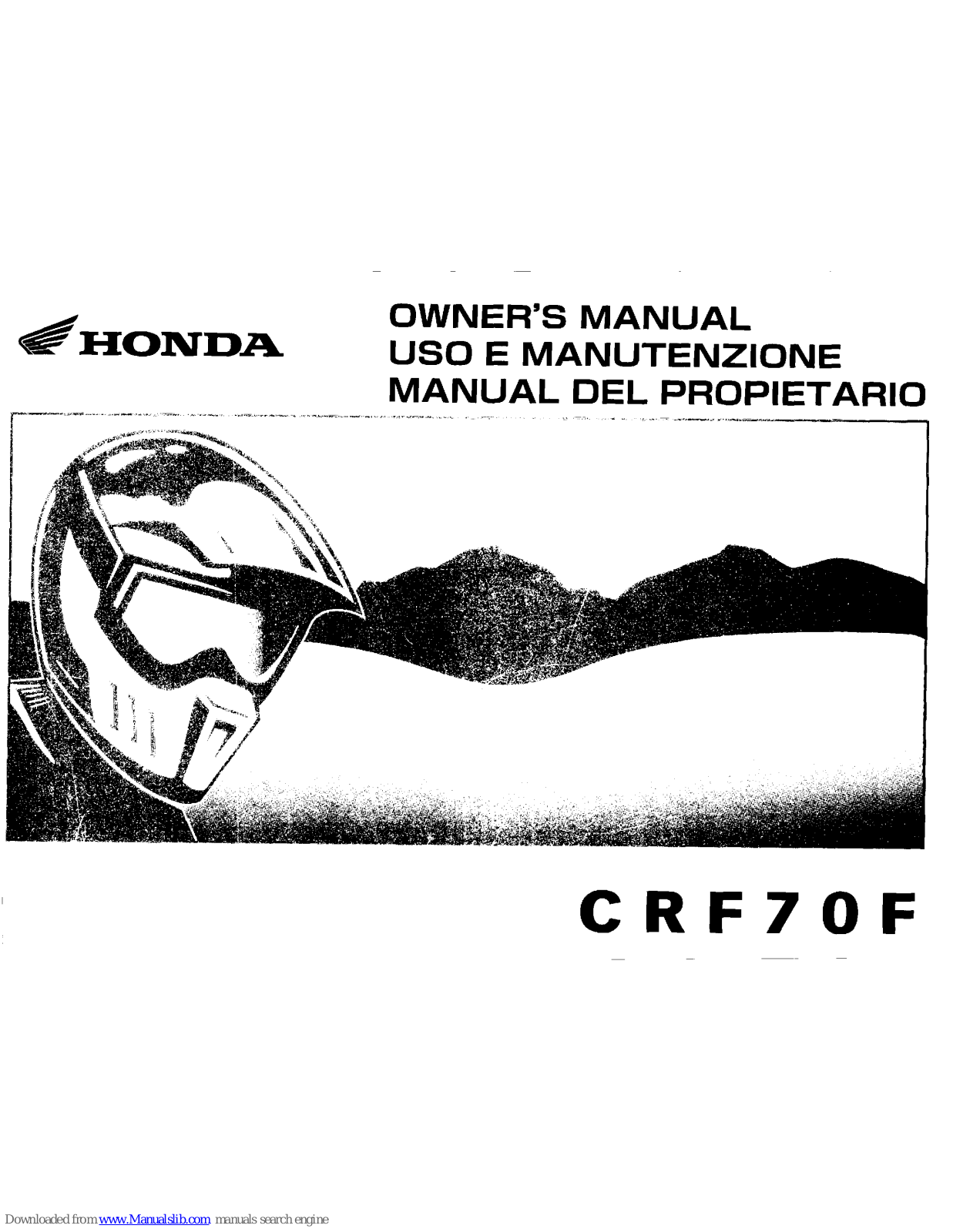 Honda CRF70F (2008) Owner's Manual